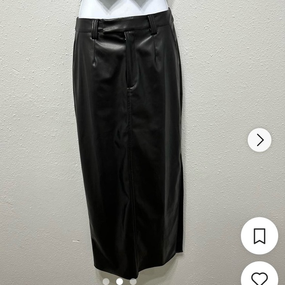 12th Tribe Black Vegan Leather Pencil Skirt - Picture 5 of 5